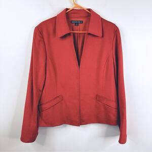 Lafayette 148 Blazer Womens 14 Burnt Orange Wool Angora Business Casual Jacket